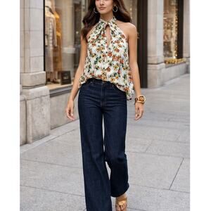 Maeve Anthropologie Halter Top Women's Sz. Small Coquette Floral Fairy Spring